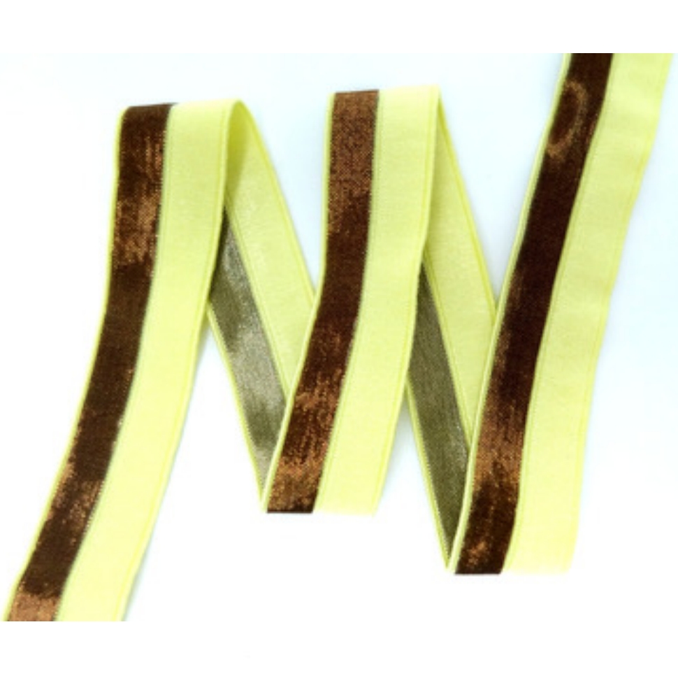 Elastic ribbon with gold lurex & yellow thread 4 lingerie